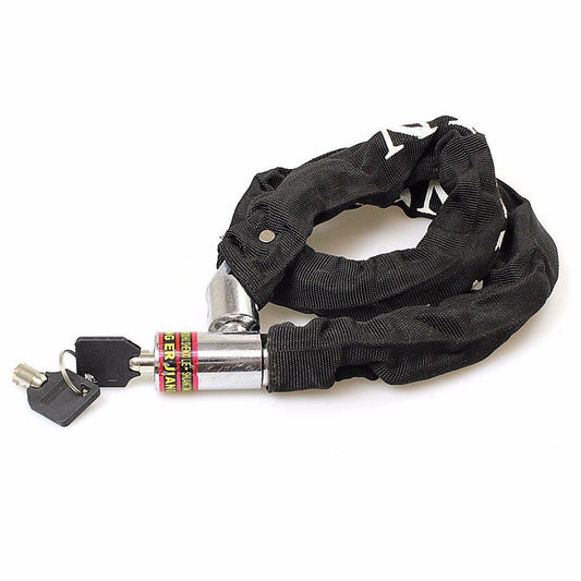 Classic Black Bicycle Chain Lock With Keys Outdoors 0685 (Parcel Rate)