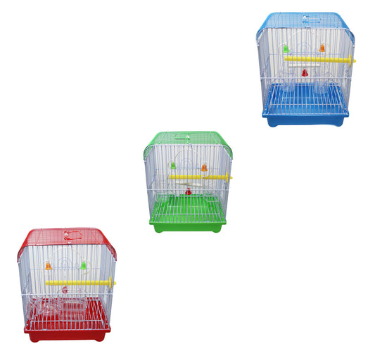 Metal Indoor Bird Cage 22 x 27 x 16 cm Assorted Colours 5427 A (Parcel Rate)