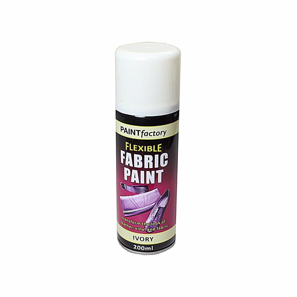 Paint Factory Flexible Fabric Spray Paint Ivory Suitable For Leather Vinyl And Most Fabrics 200ml 1070 (Parcel Rate)