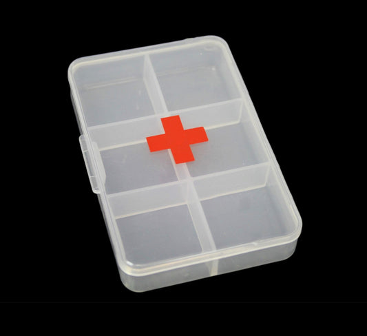 First Aid Pill Box Organiser Safety First Plastic Clear Pill Box 9 x 6cm 5542 (Large Letter Rate)