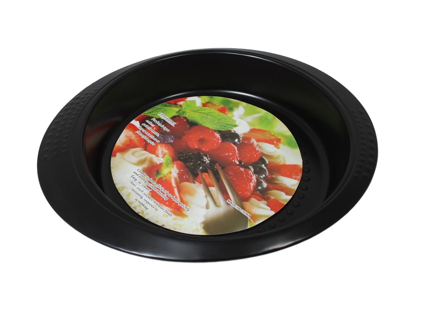 Household Baking Tray Black Dotted Air Non Stick Surface Round Tray 26cm 5561 (Parcel Rate)