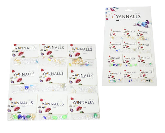 12 Pack Ladies Nail Art Gems Stones Fancy Nail Manicure Gem Set 5572 (Large Letter Rate)
