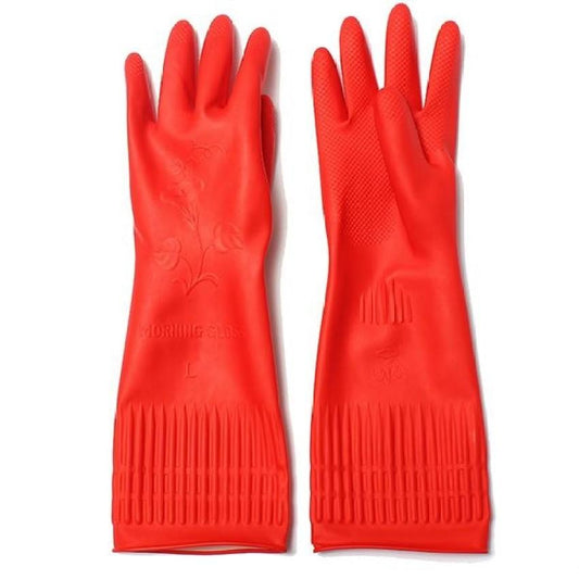 Household Anti Slip Design Rubber Washing Up Indoor/Outdoor Gloves 38cm 5594 (Large Letter Rate)