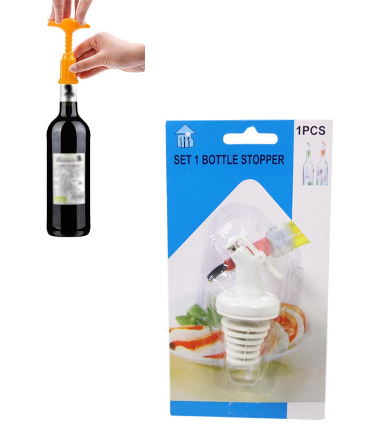Plastic Oil Vinegar Bottle Stopper White 9 cm 5607 (Parcel Rate)