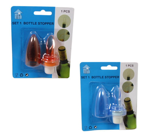 Bottle Stoppers Liquid Champagne Bottle Lid 2 In 1 Available In Red And Clear 5608 (Parcel Rate)