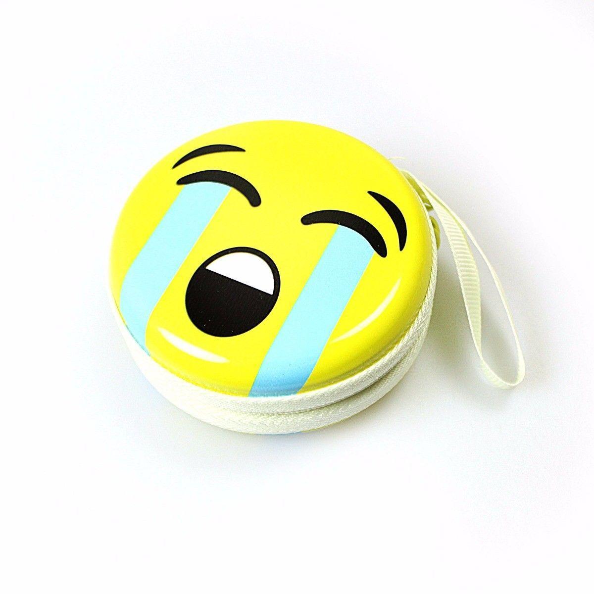Assorted Emoji Face Earphone Pouch 7.5cm x 7cm   4496 (Large Letter Rate)