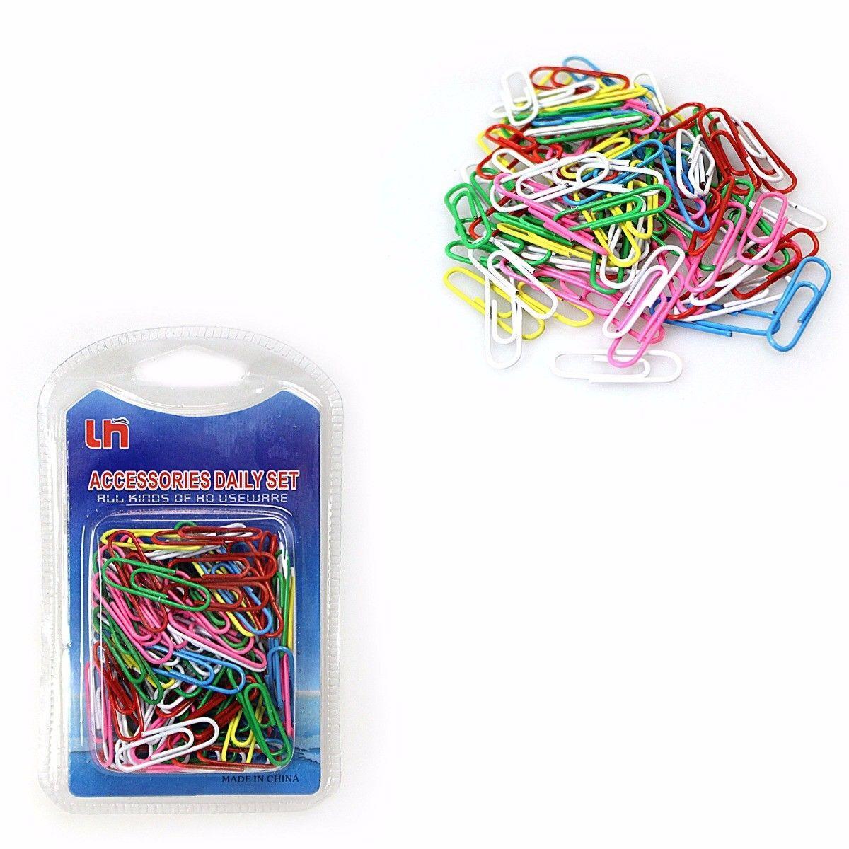 Daily Necessities Assorted Colour Paper Clips Home School Stationery 100 Pack 2191 (Large Letter Rate)