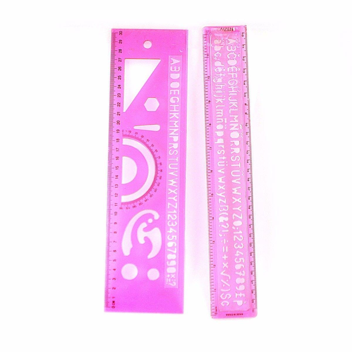 Ruler and Alphabet Set In Pink and Green 2 Pack   3005 (Large Letter Rate)