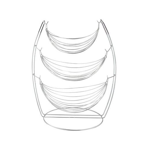 Stainless Steel Kitchen Fruit Basket Swing Stand 3 Tier Stand Large Medium Small 5651 (Parcel Rate)