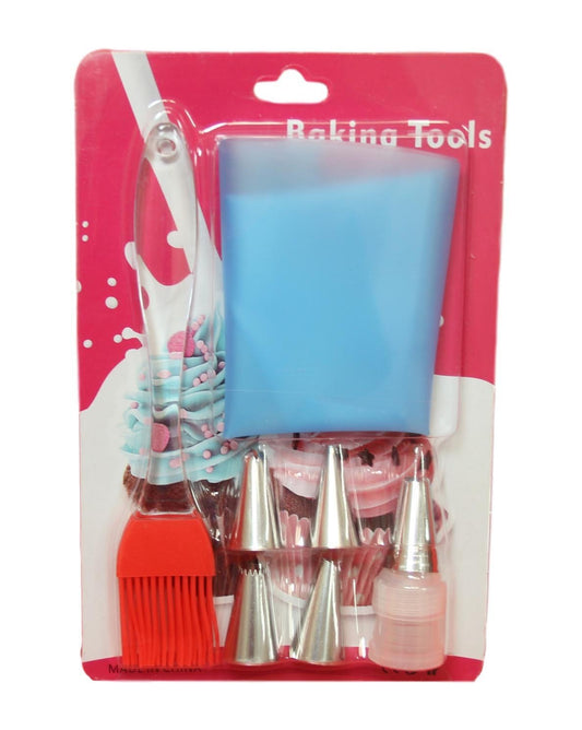 Baking Kit Set Home Baking Tools 5 Nozzle Head Icing Bag Glazing Brush 5652 (Parcel Rate)