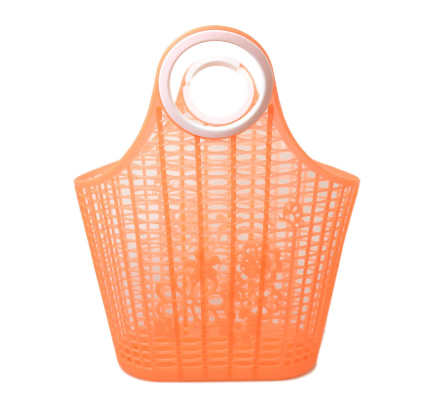 Plastic Floral Style Shopping Basket Type Bag 3 Colours Available 33cm x 30cm 5695 (Parcel Rate)