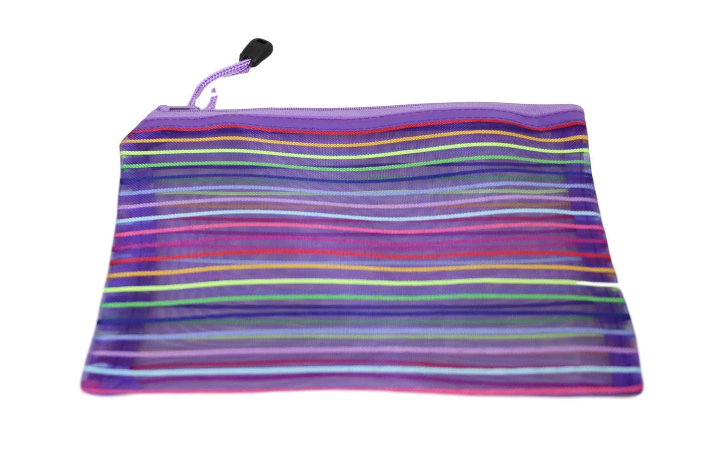 Striped Pencil Toiletry Bag with Zipper 30 x 24 cm Assorted Colours 5726 (Large Letter Rate)