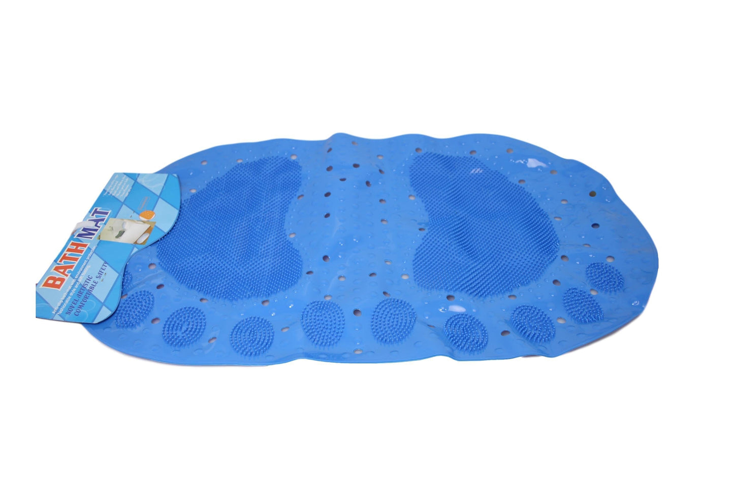 Oval Anti-Slip Bathroom Shower Bath Mat with Feet Design 66 x 35 cm Assorted Colours 5741 (Parcel Rate)