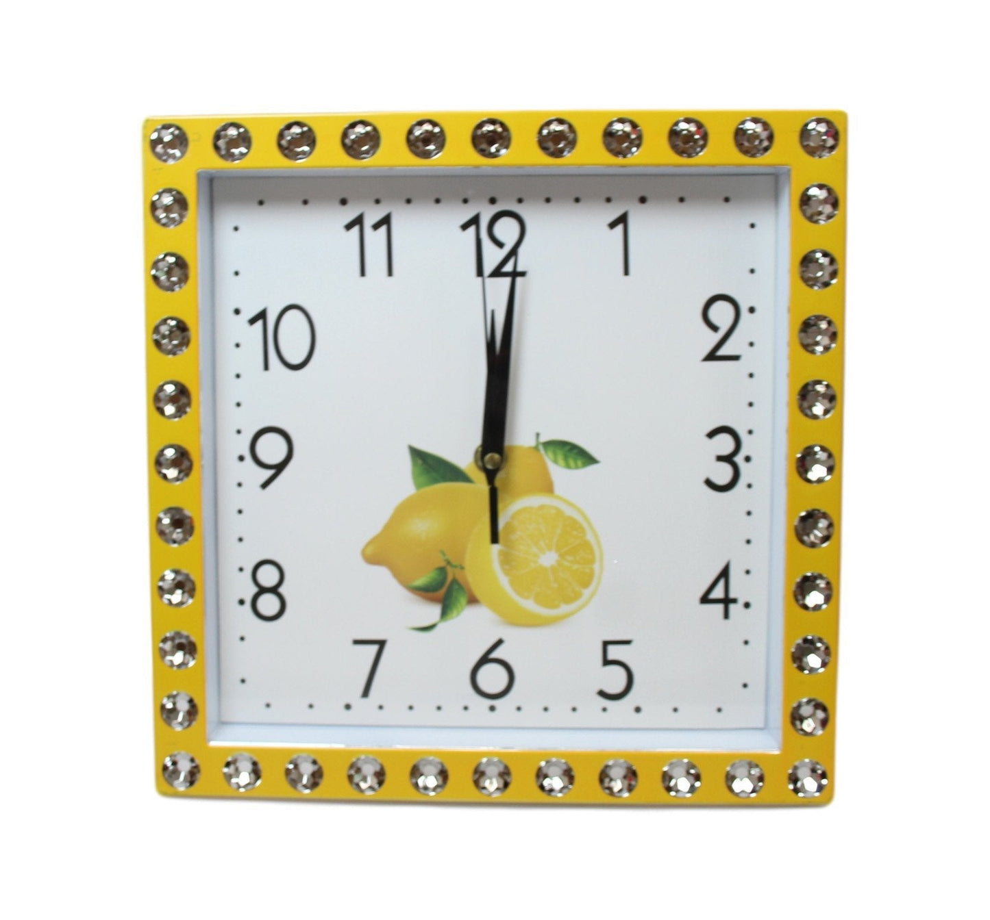 Crystal Style Border Clock Ideal For Home Kitchen Square Shaped Clock 27cm x 27cm 5771 (Parcel Rate)