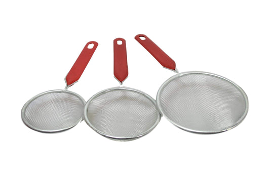3 Pack Kitchen Sieve Stainless Steel Strainer Set  8cm 10cm 12cm  57773 A  (Parcel Rate)