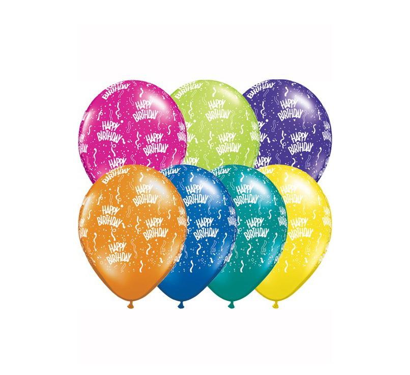 10 Pack Assorted Colour 'Happy Birthday' Printed Party Balloons 5795 (Large Letter Rate)