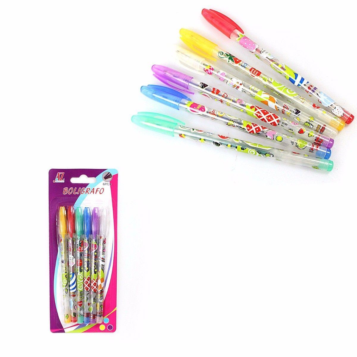 Children's Gel Pens Stationary Pack of 6 Colours 3107 (Large Letter Rate)