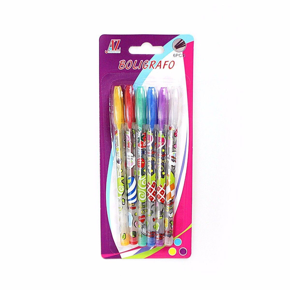Children's Gel Pens Stationary Pack of 6 Colours 3107 (Large Letter Rate)