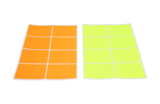 Neon Orange and Yellow Block Label Stickers 10 Sheets 16 x 24 Random Sent 5907 (Parcel Rate)