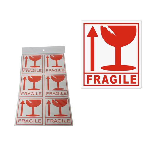 Fragile Stickers Hazard Warning Sign Adhesive Handle with Care 8.5cm 12 Pack  5908 (Large Letter Rate)