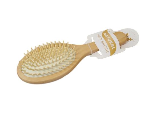 Natural Wooden Oval Paddle Hair Brush 23 cm Assorted Colours 5921 (Parcel Rate)
