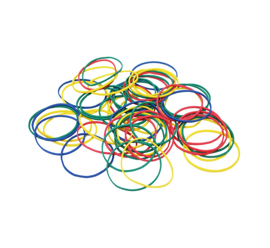 Assorted Colour Slim Rubber Bands Ideal for School Home Arts and Crafts 200 Pack 5941 (Large Letter Rate)