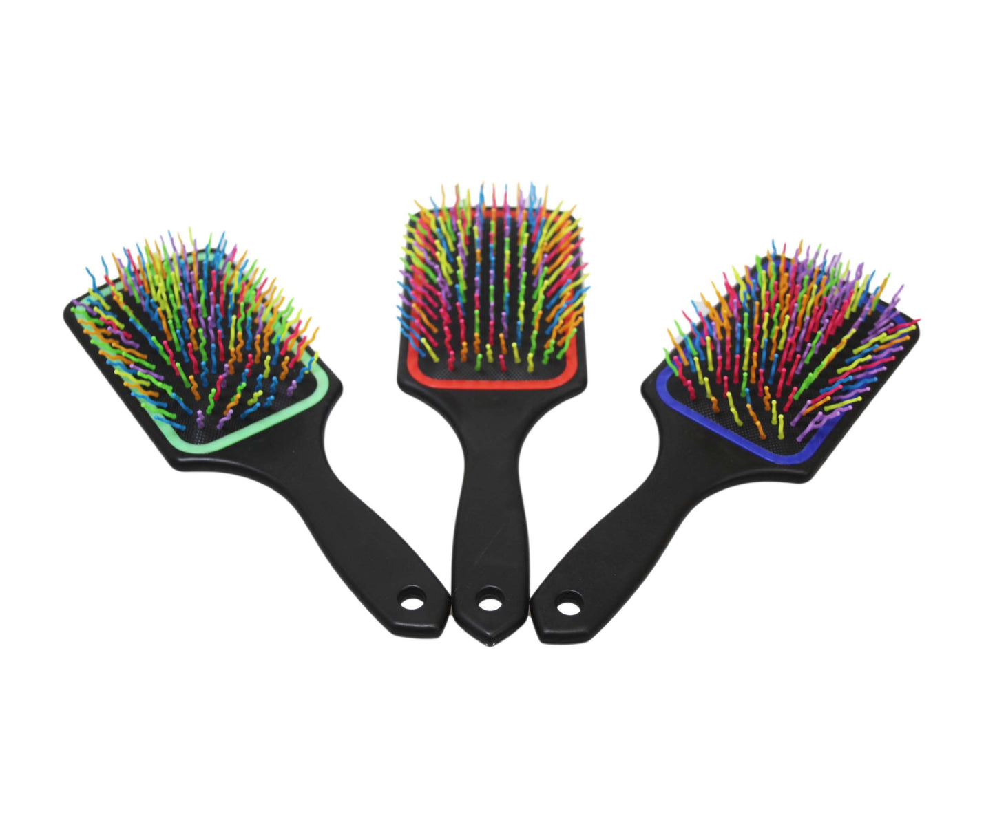 Frizzly Hair Brush Men's Ladies Tangle Free Multicoloured Hair Brush 24cm x 8cm 5943 (Parcel Rate)