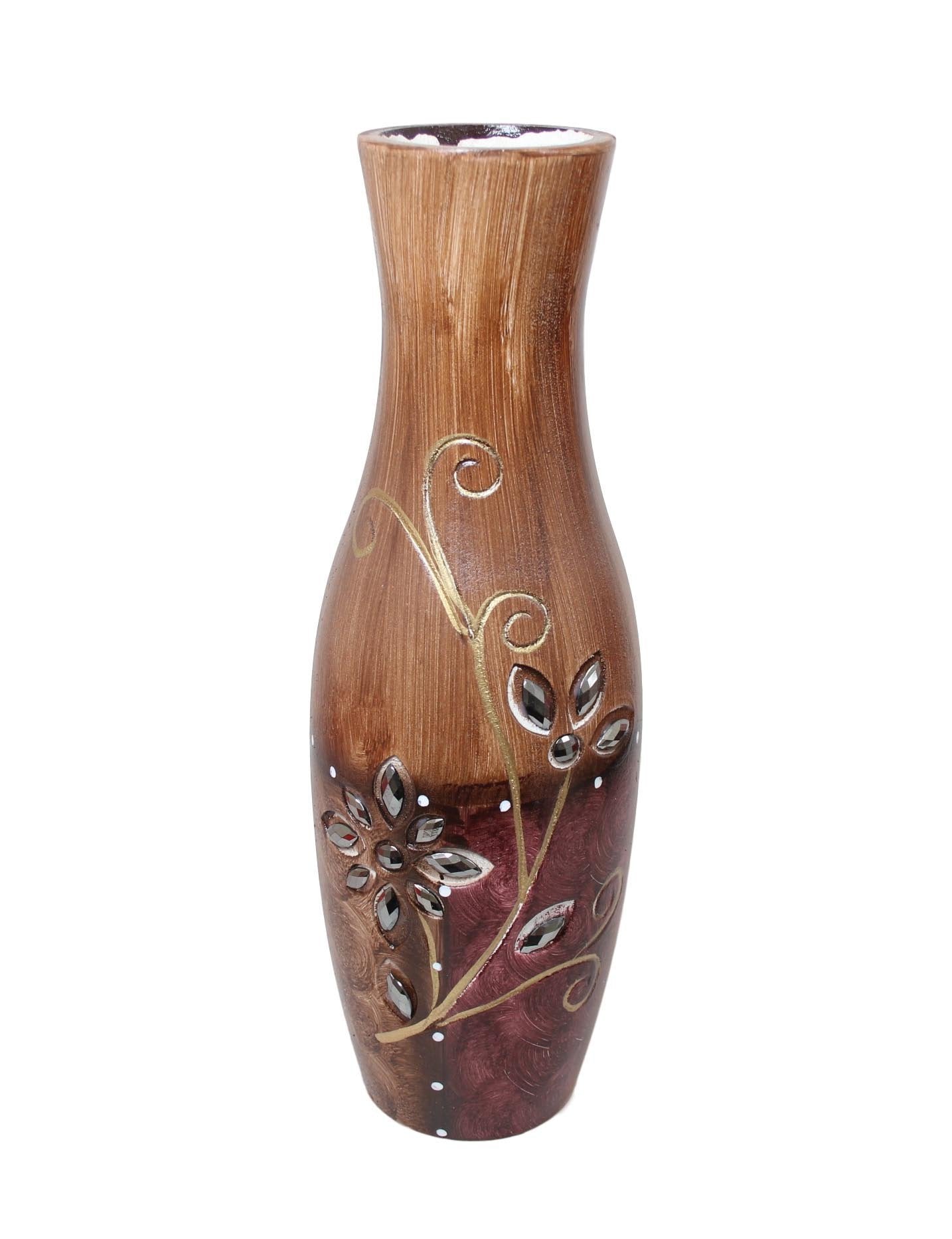 Wooden Style Vintage Floral Centerpiece Vase Party Decor Home Vase 35cm 5972 (Parcel Rate)