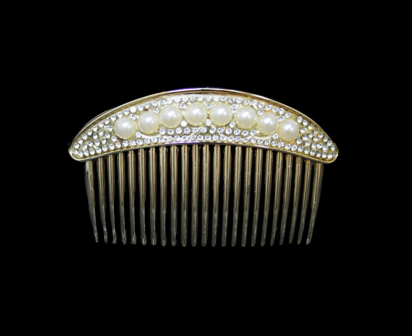 Ladies Women's Gold Pearl Hair Clip 10 cm 5986 (Large Letter Rate)