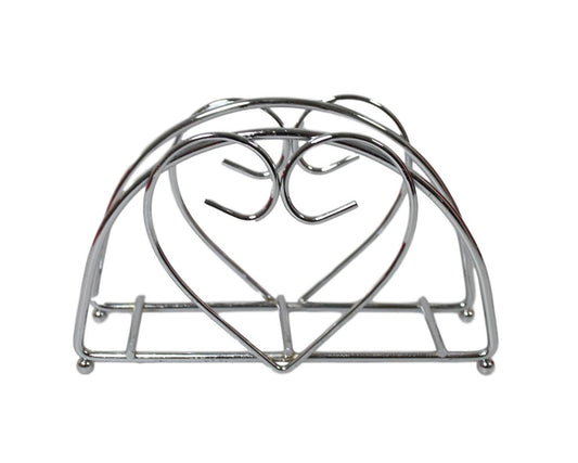 Steel Dining Table Napkin Serviette Holder with Heart Design 14 cm 5987 (Parcel Rate)