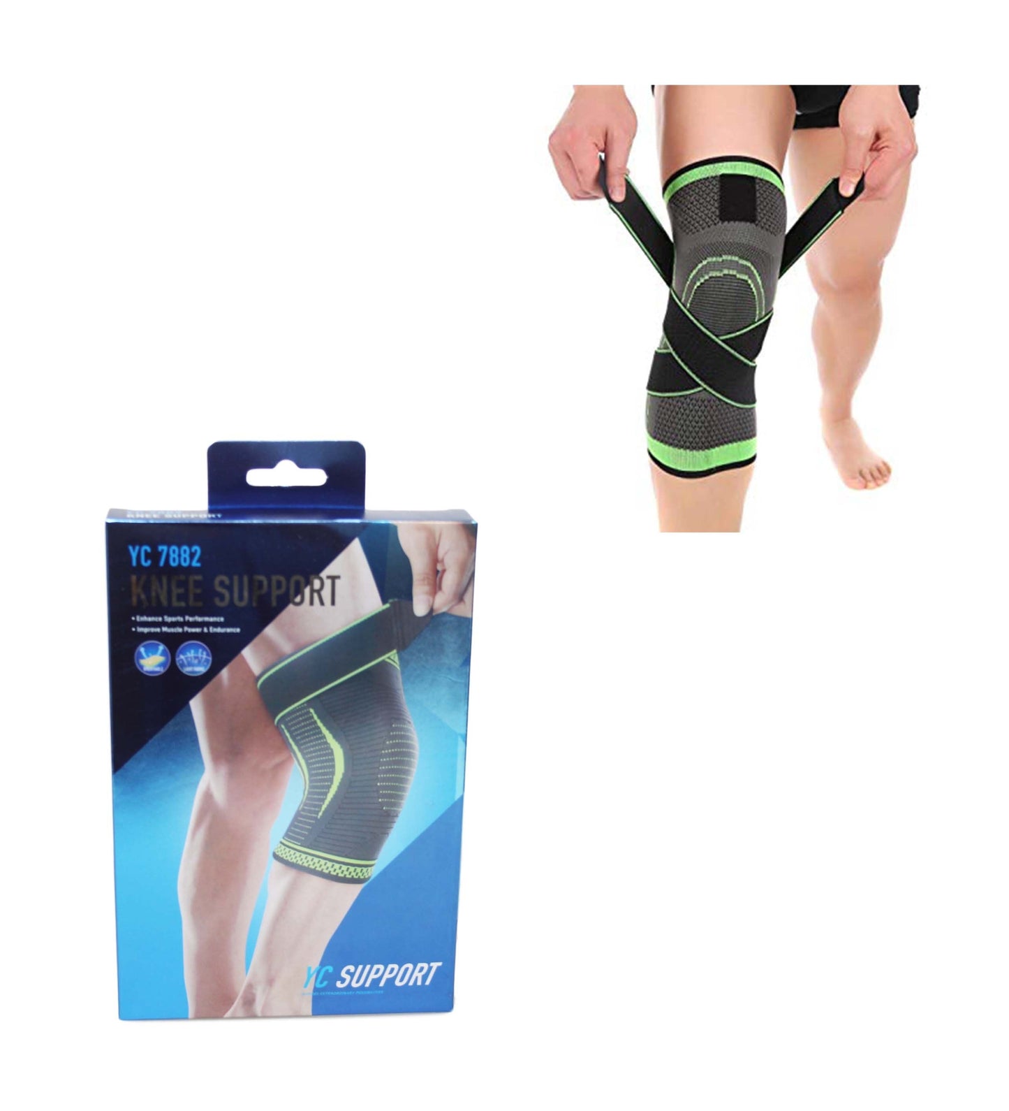 Knee Support Gym Fitness Light Fabric Compression Sport Knee Support 1 Pack 5995 A (Parcel Rate)