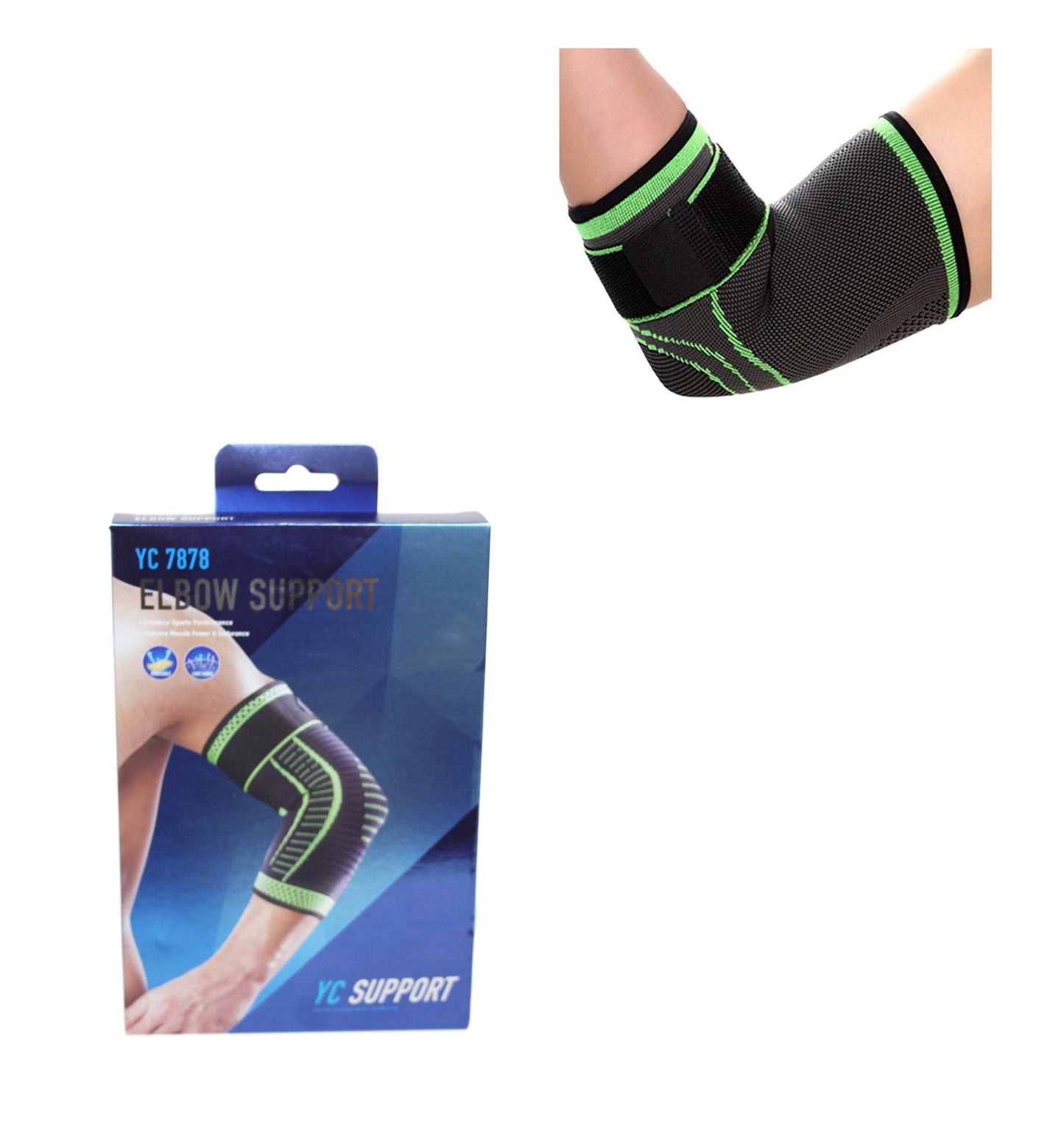 Elbow Support Gym Fitness Light Fabric Compression Sport Elbow Support 1 Pack 5996 (Parcel Rate)