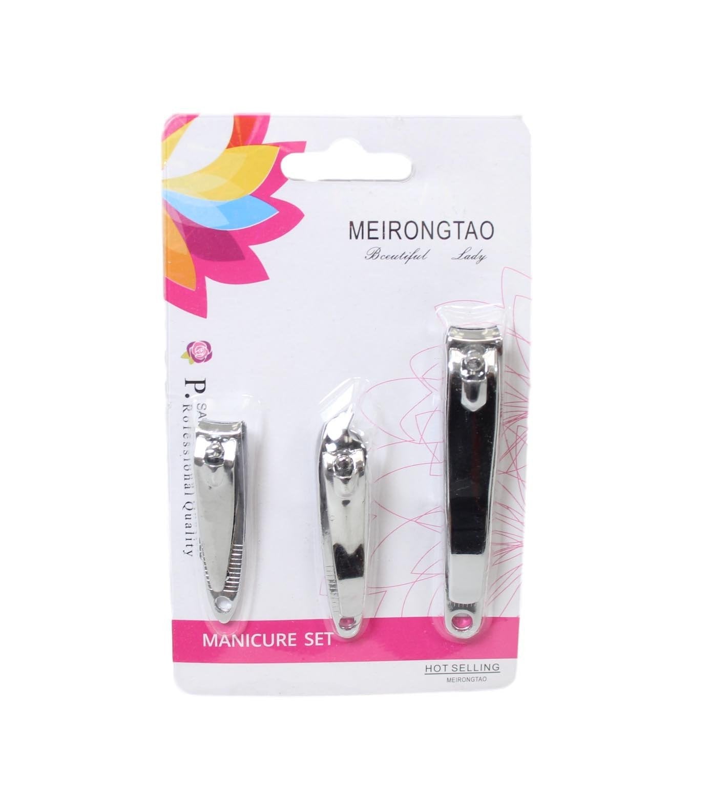 3 Pack Manicure Nail Cutter Set 3 Assorted Nail Cutters Professional Quality 6010 (Large Letter Rate)