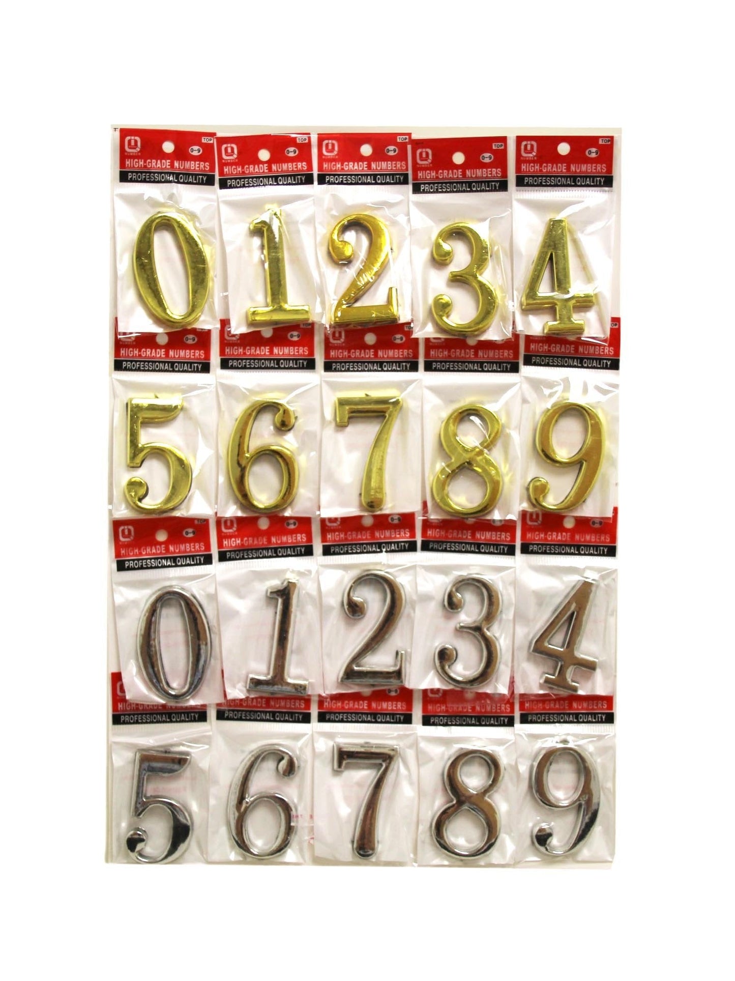 3D Door House Numbers Self Adhesive Gold Silver Times Roman Style Door Number 6059 (Parcel Rate)