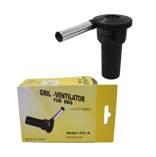 Grill Ventilator BBQ Fan No Dust No Sparks Battery Operated BBQ Ventilator 14cm 6062 (Parcel Rate)