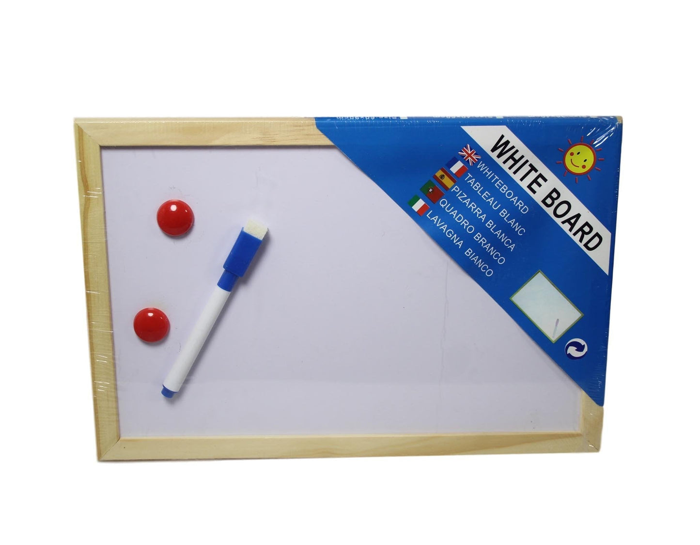 School Whiteboard with Marker and 2 Magnets 30 x 20 cm 6076 (Large Letter Rate)