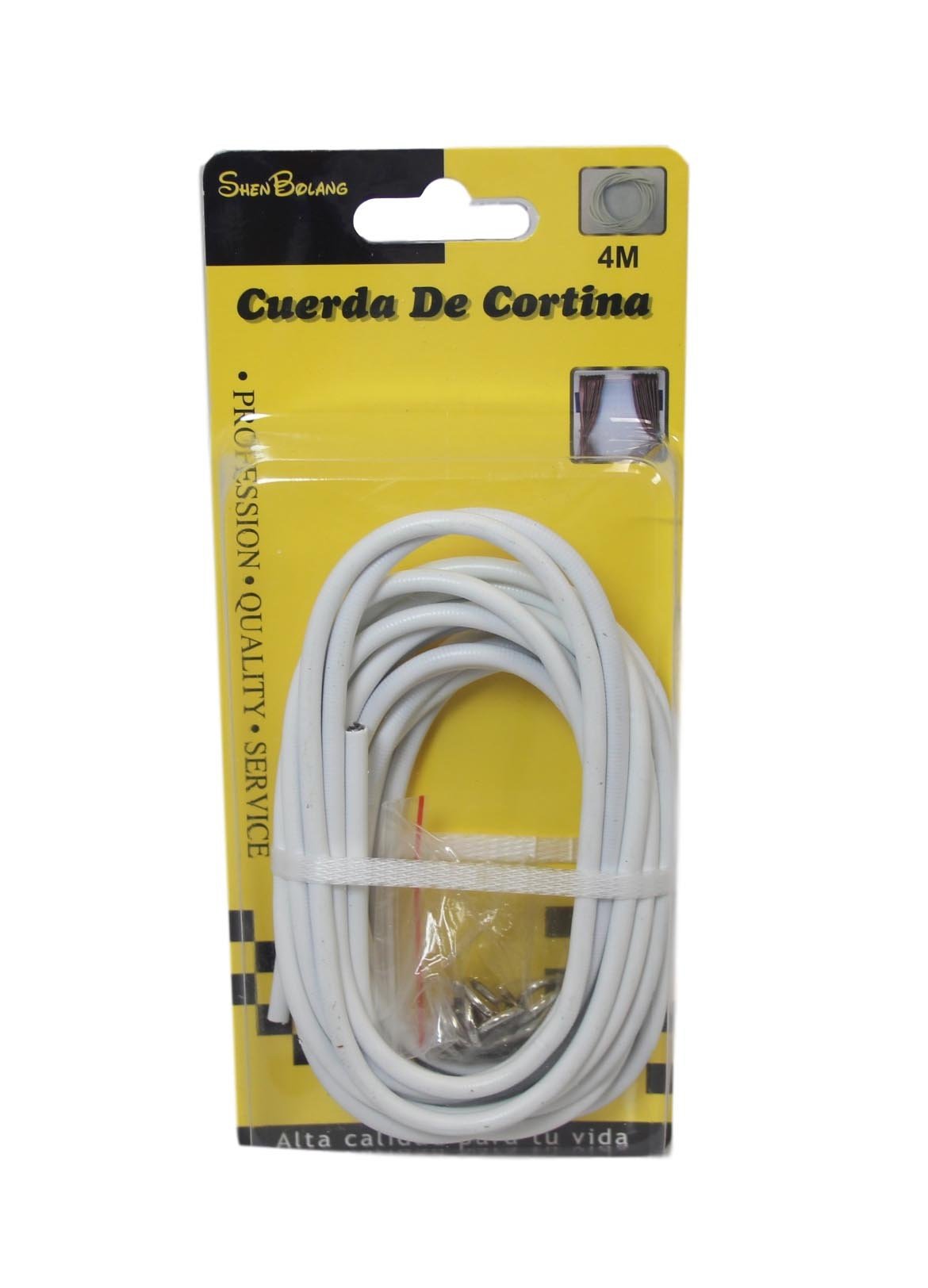 Net Curtain Wire White Window Cord Cable With Hooks Indoor Outdoor 4m Cable 6095 (Parcel Rate)