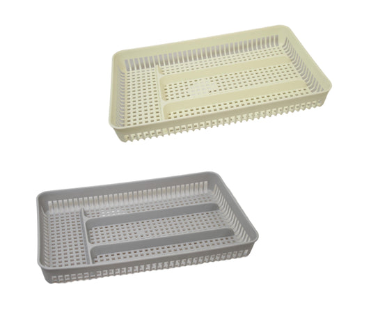Plastic Cutlery Tray Cream Sink Rack Storage Tray 29cm x 18cm 6151 (Parcel Rate)