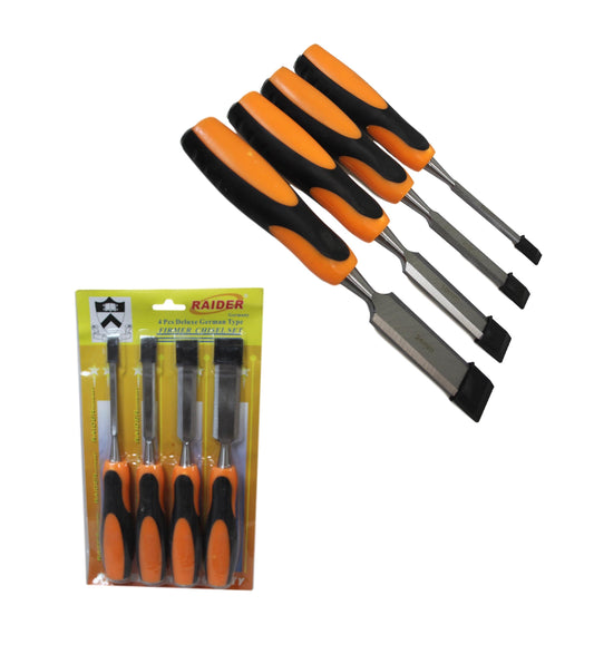 4 Pack Deluxe German Type Professional Quality Chisel Set 6, 12, 18, 24mm 6171 (Parcel Rate)
