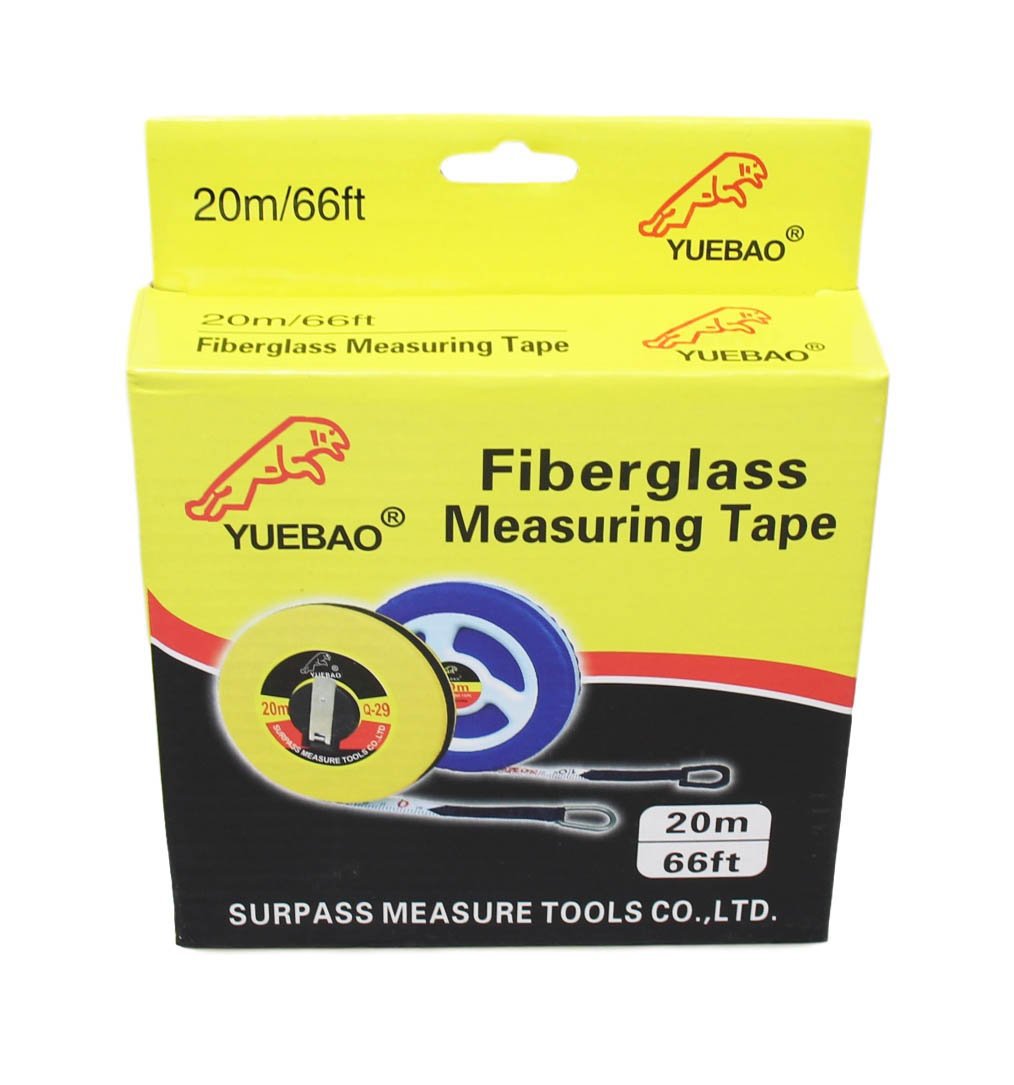 20m Fiberglass Tape Measure Builders Surveyors Long Reel Roll Measuring Tape 66ft 62029 (Parcel Rate)