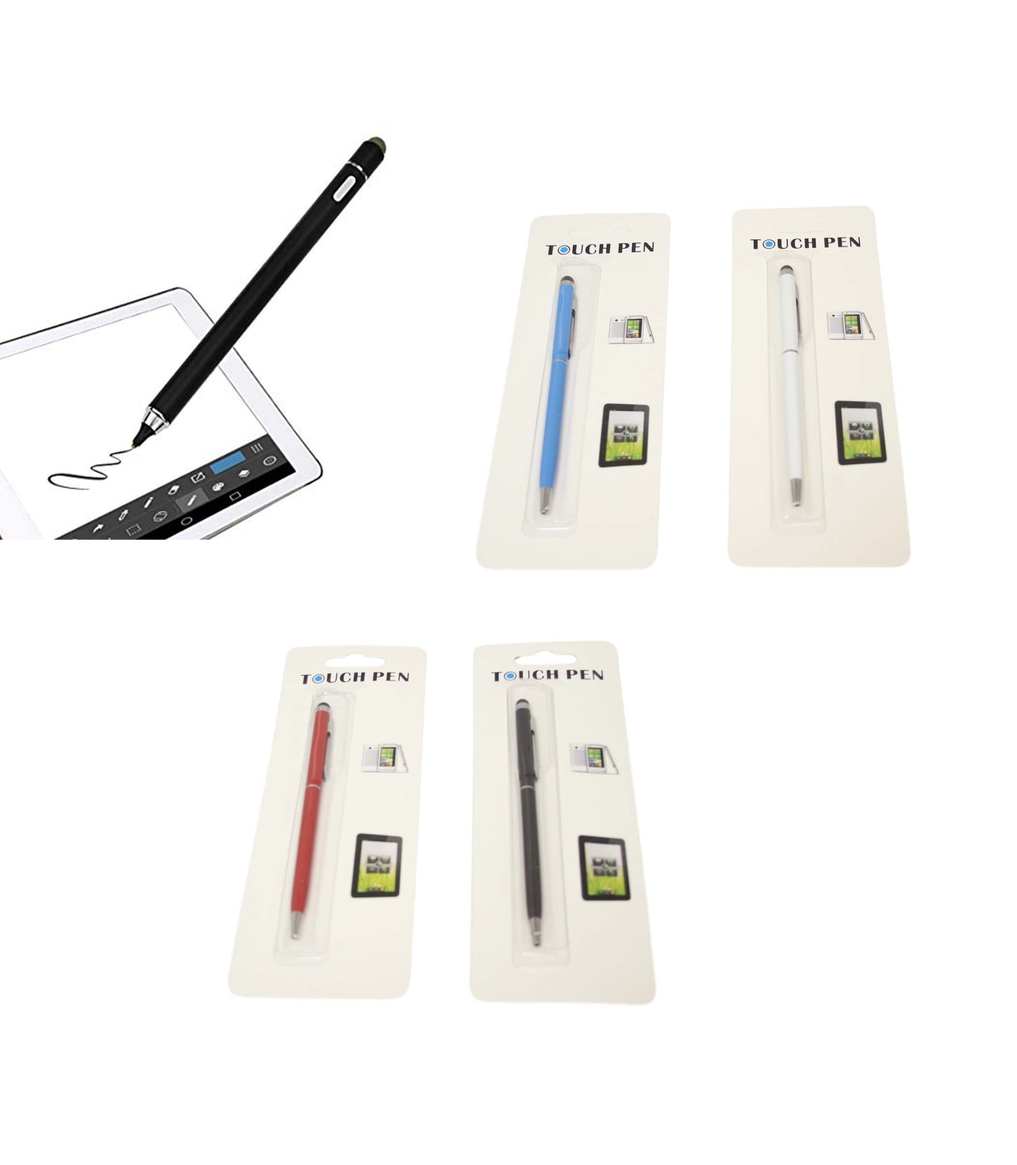 Touch Screen Modern Rubber Tip Mobile Phone Ipad Multi Use Pen/ Ink Pen 14cm 6216 (Large Letter Rate)