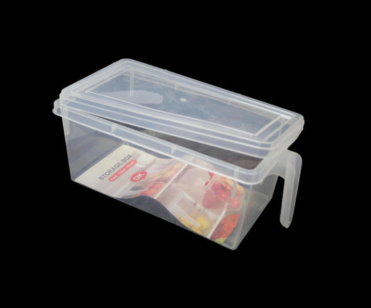 Plastic Clear Kitchen Fridge Storage Box Container with Lid and Handle 28 x 12.5 cm 6263 (Parcel Rate)