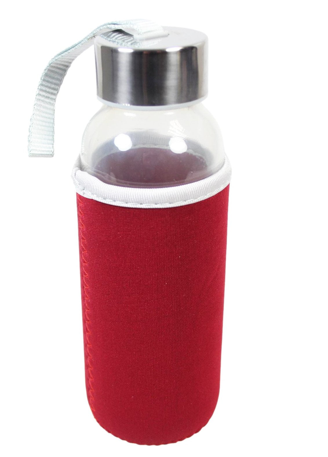 Glass Water Bottle with Cover 18 x 4 cm Assorted Colours 6264 (Parcel Rate)