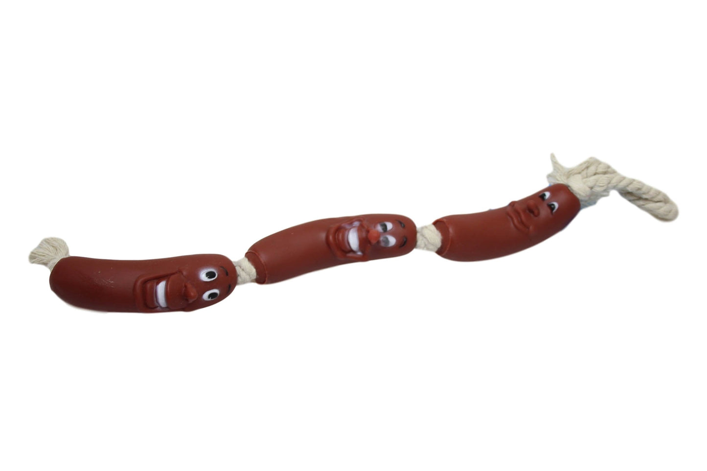 Dogs Pets Fetch Teething 3 Sausage Rope Silicone Fun Playtime Toy 35cm 6305 (Parcel Rate)