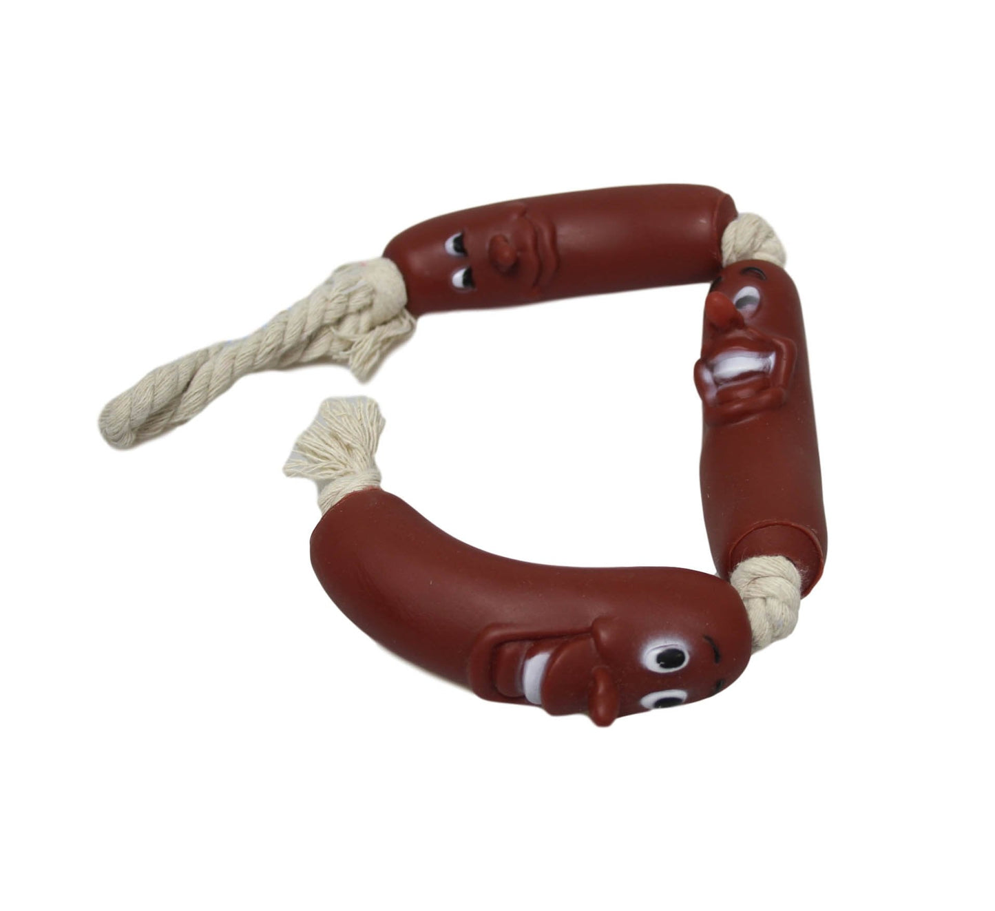 Dogs Pets Fetch Teething 3 Sausage Rope Silicone Fun Playtime Toy 35cm 6305 (Parcel Rate)