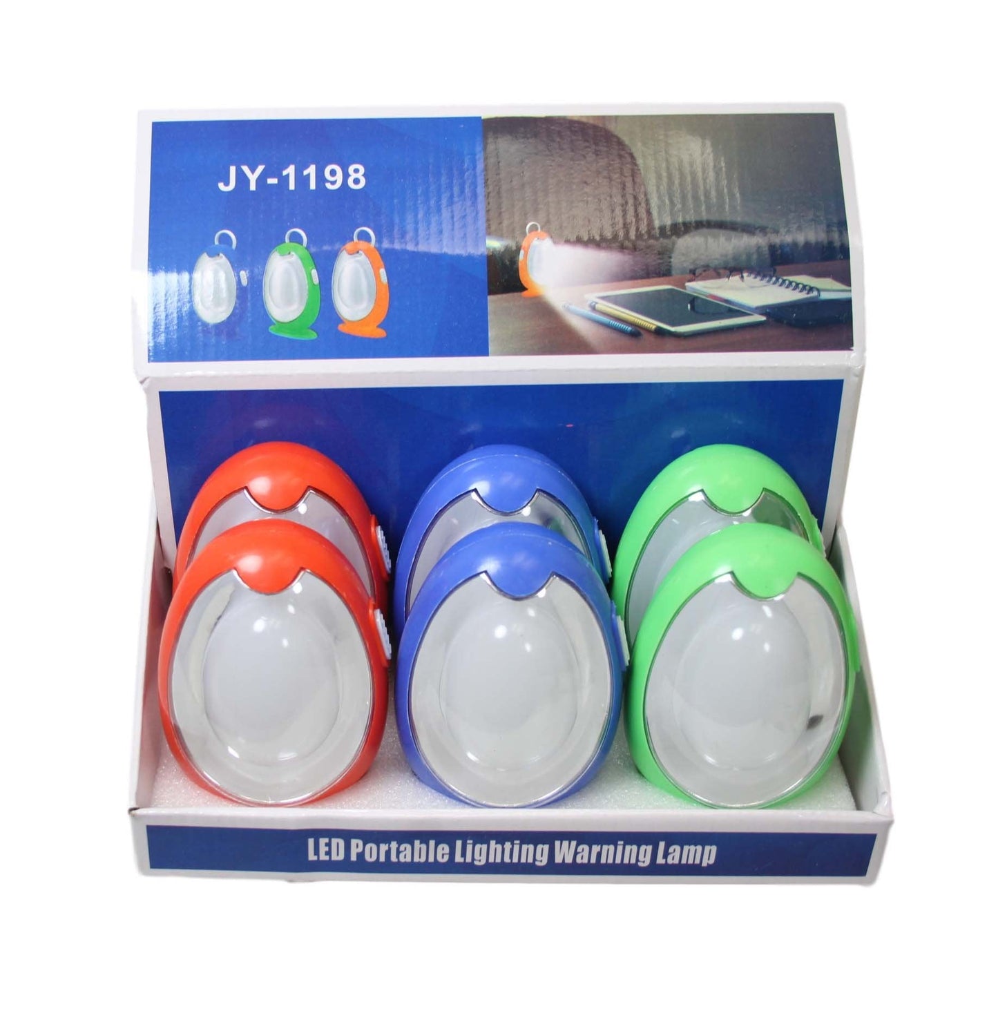 Plastic LED Portable Egg Shaped Round Lamp Assorted Colours 6384 (Parcel Rate)