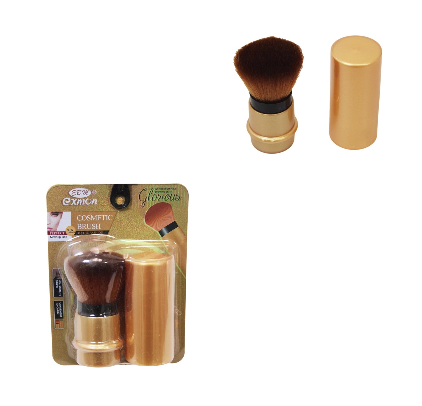 Beauty Cosmetic High Quality Brush Pocket Size Gold 7cm 6401 (Parcel Rate)