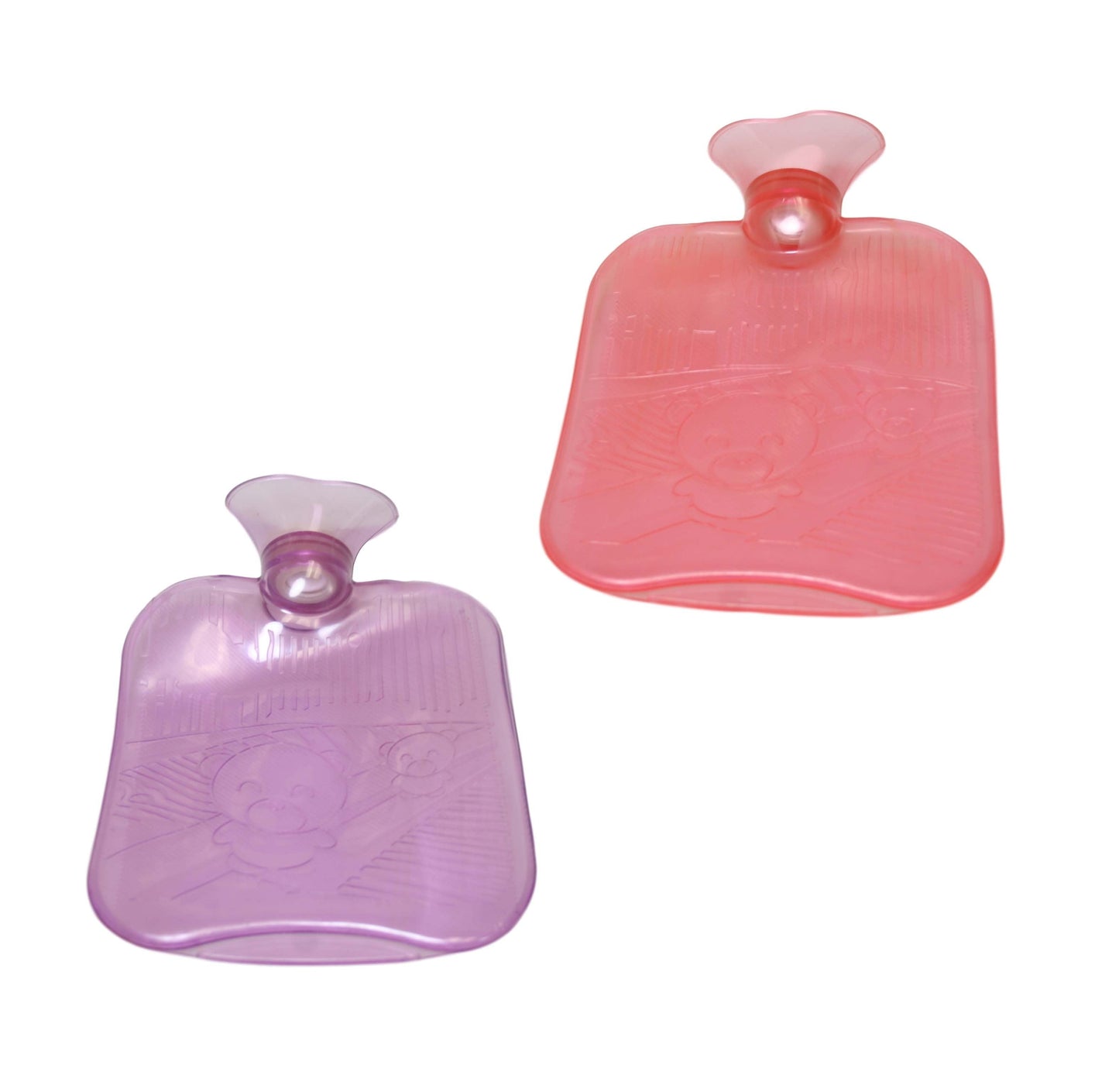 Clear Silicone Hot Water Bottle Red/Purple Hot Therapy Pain Relief Water Bottle 18cm x 20cm 6433 1 ltr  (Parcel Rate)