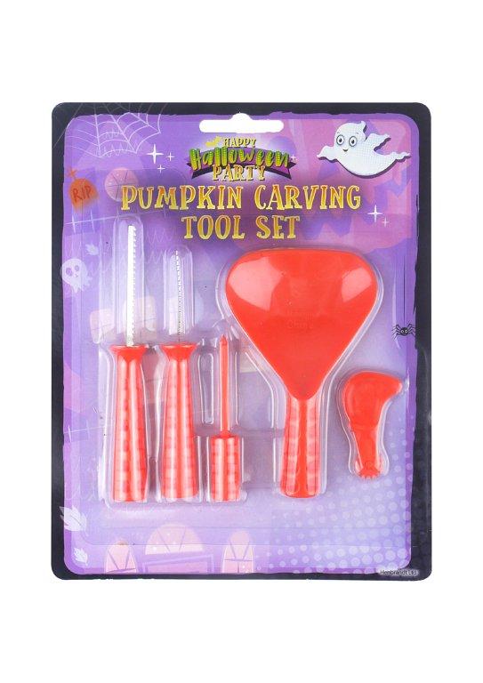 Halloween Plastic Pumpkin Carving Tool Set Pack of 5 V21207 (Parcel Rate)