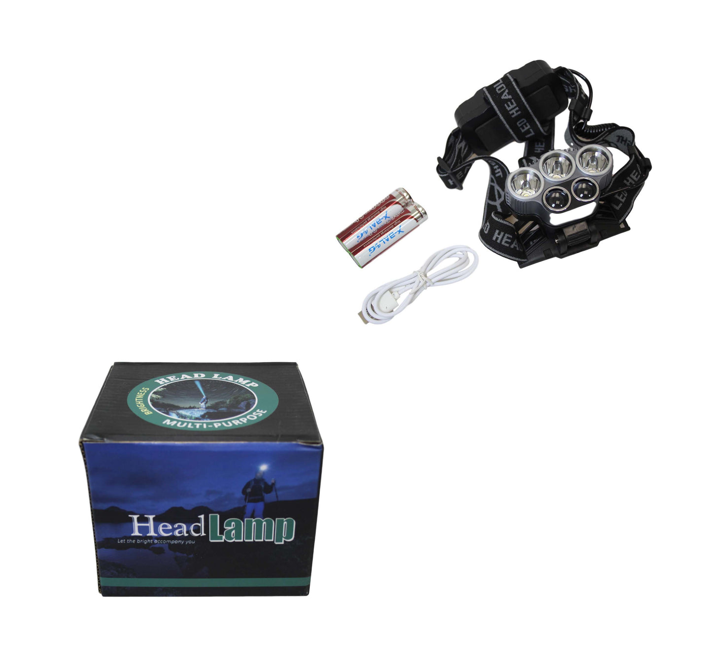 Camping Headlamp Torch Charger And Battery Powered Headlamp 6463 (Parcel Rate)
